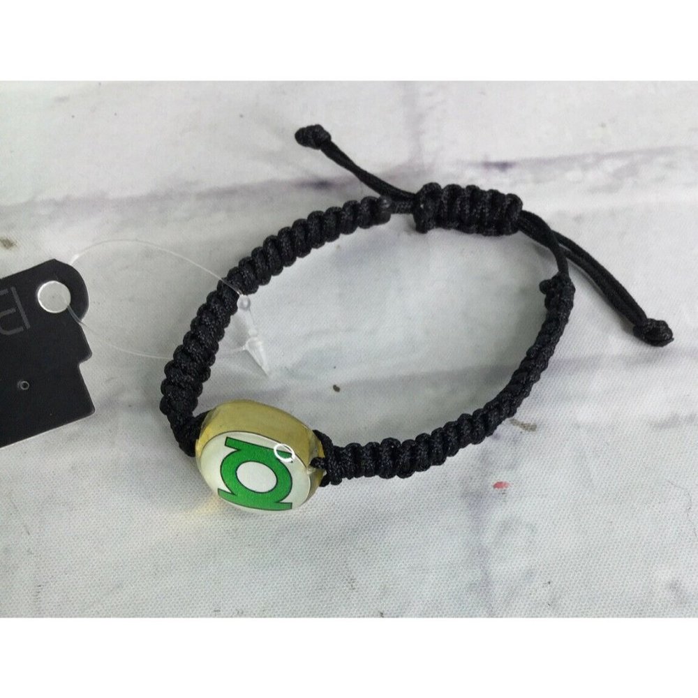 DC Comics Green Lantern Domed Logo Novelty Rope Braided Adjustable Bracelet NEW